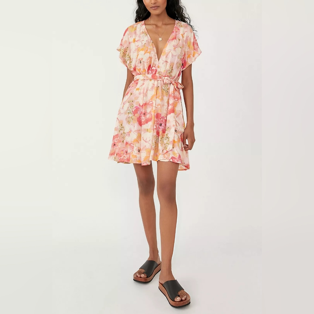 Free People Freddy Tie Mini Dress In Fruit Punch
